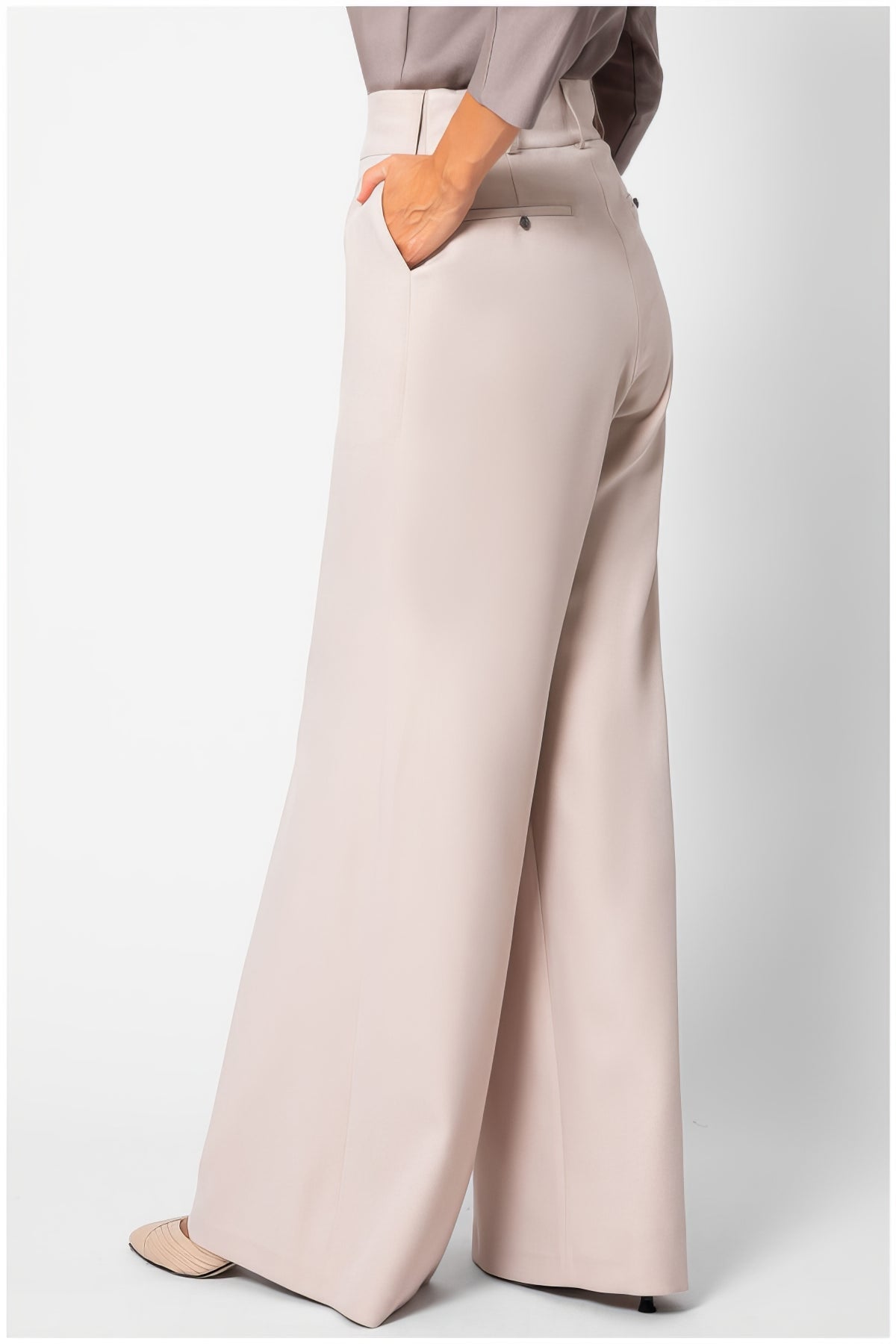 Beige Wide Leg Pants, Natasha