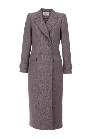 Brown Long Textured Coat, Isidora