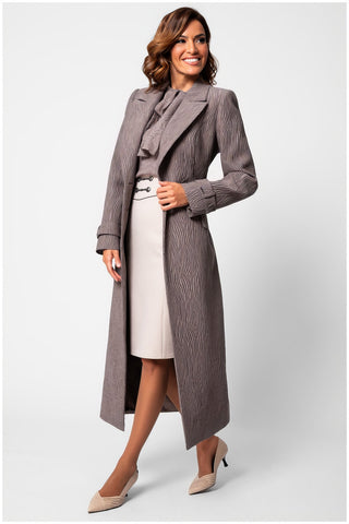 Brown Long Textured Coat, Isidora