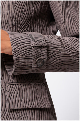 Brown Long Textured Coat, Isidora