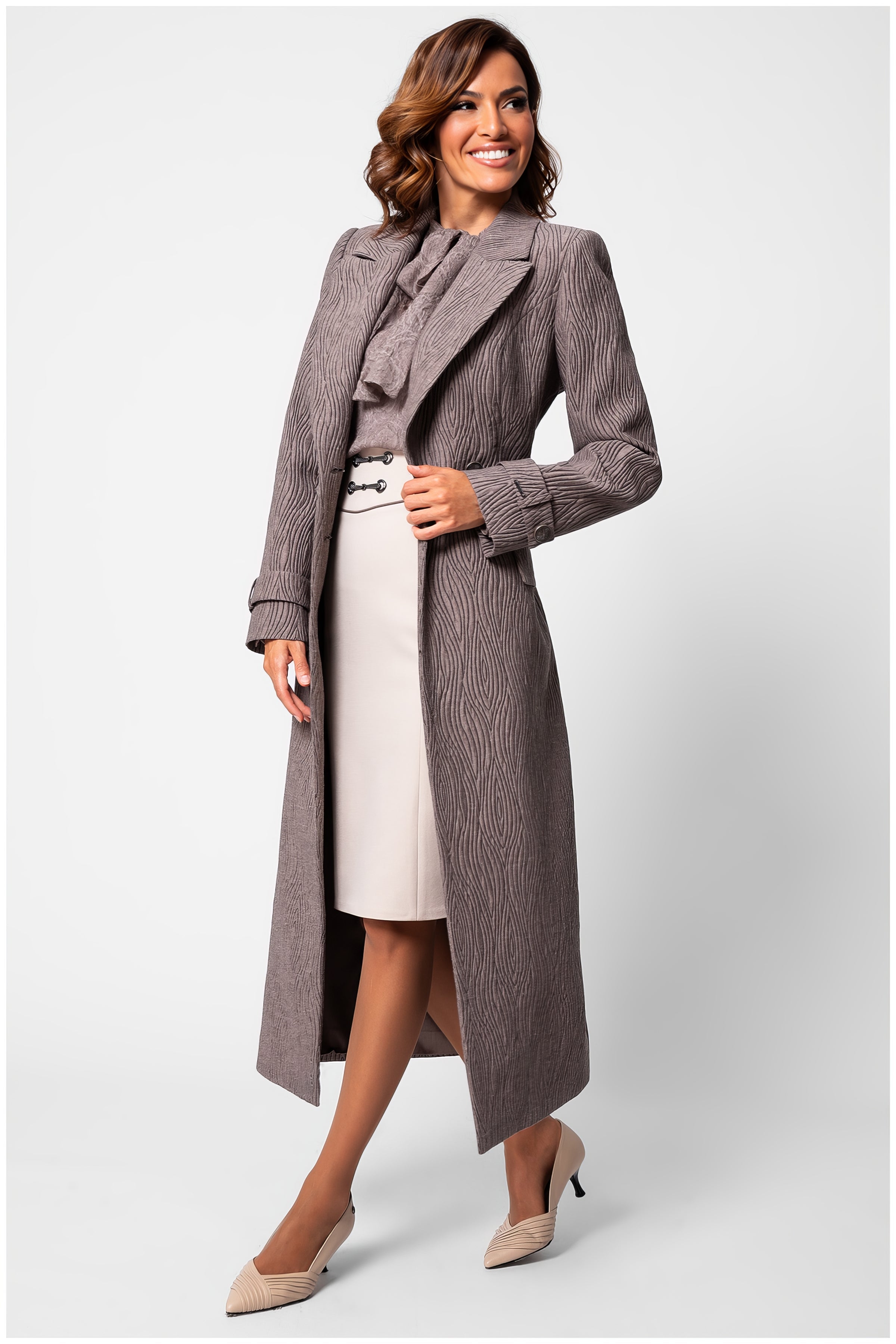 Beige Bow Detail Dress, Natasha