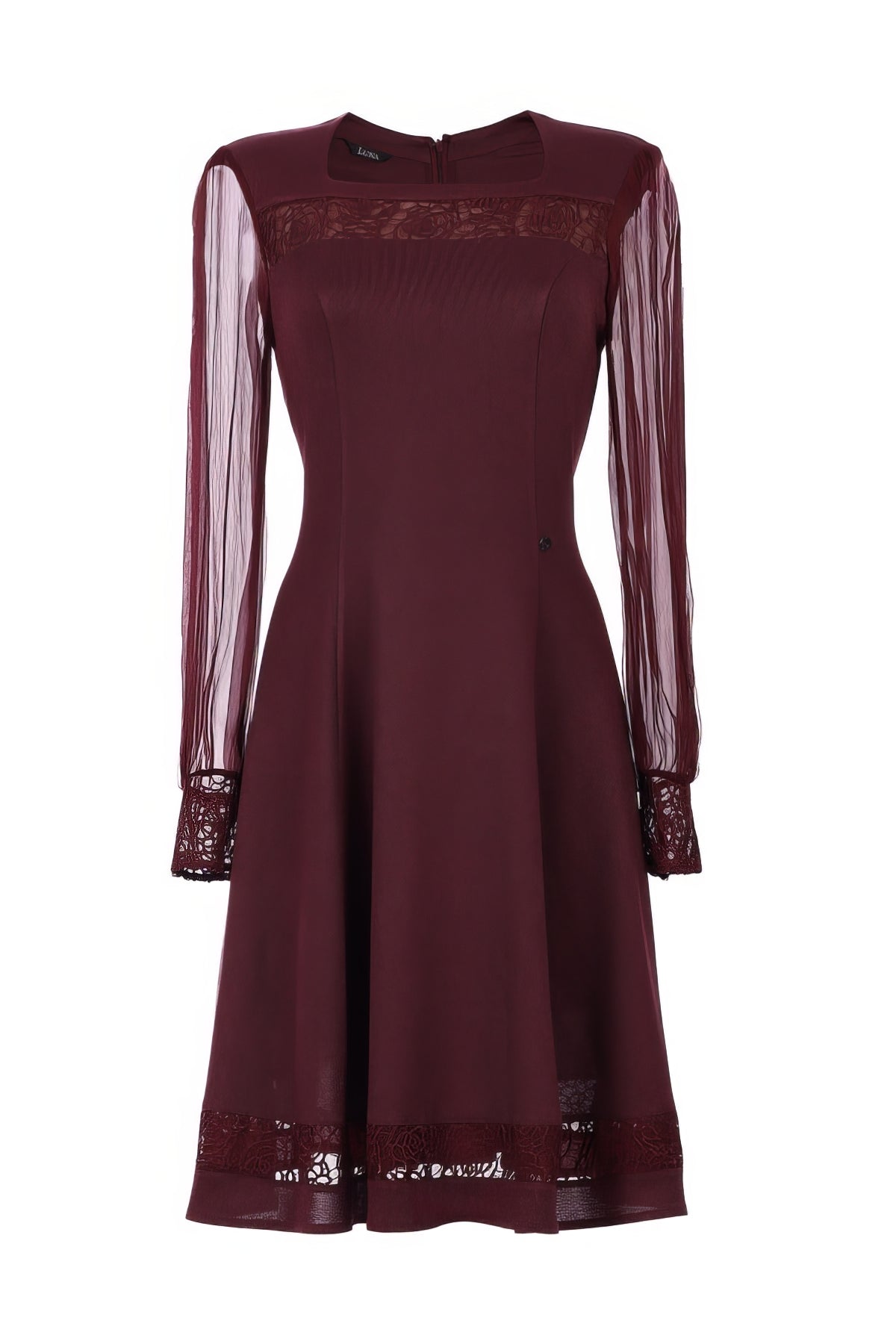 Burgundy Lace A-Line Dress, Jody