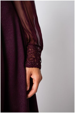 Burgundy Lace A-Line Dress, Jody