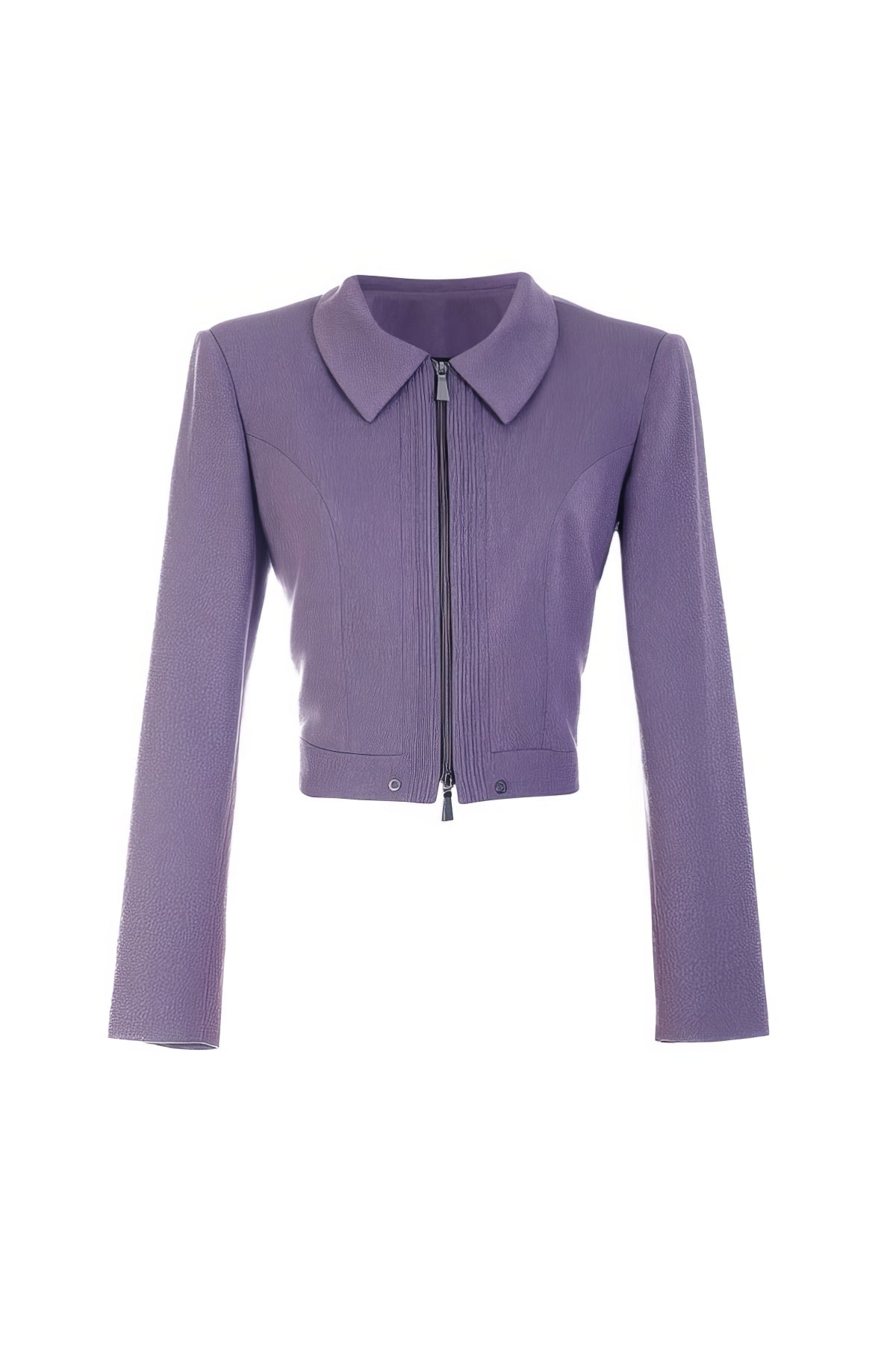Purple Cropped Zip Blazer, Neda