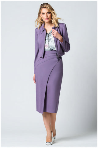 Purple Cropped Zip Blazer, Neda