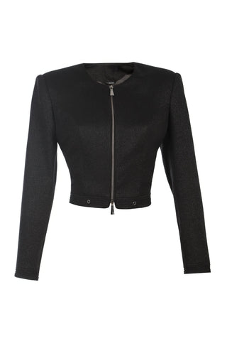 Black Cropped Zip Blazer, Frida