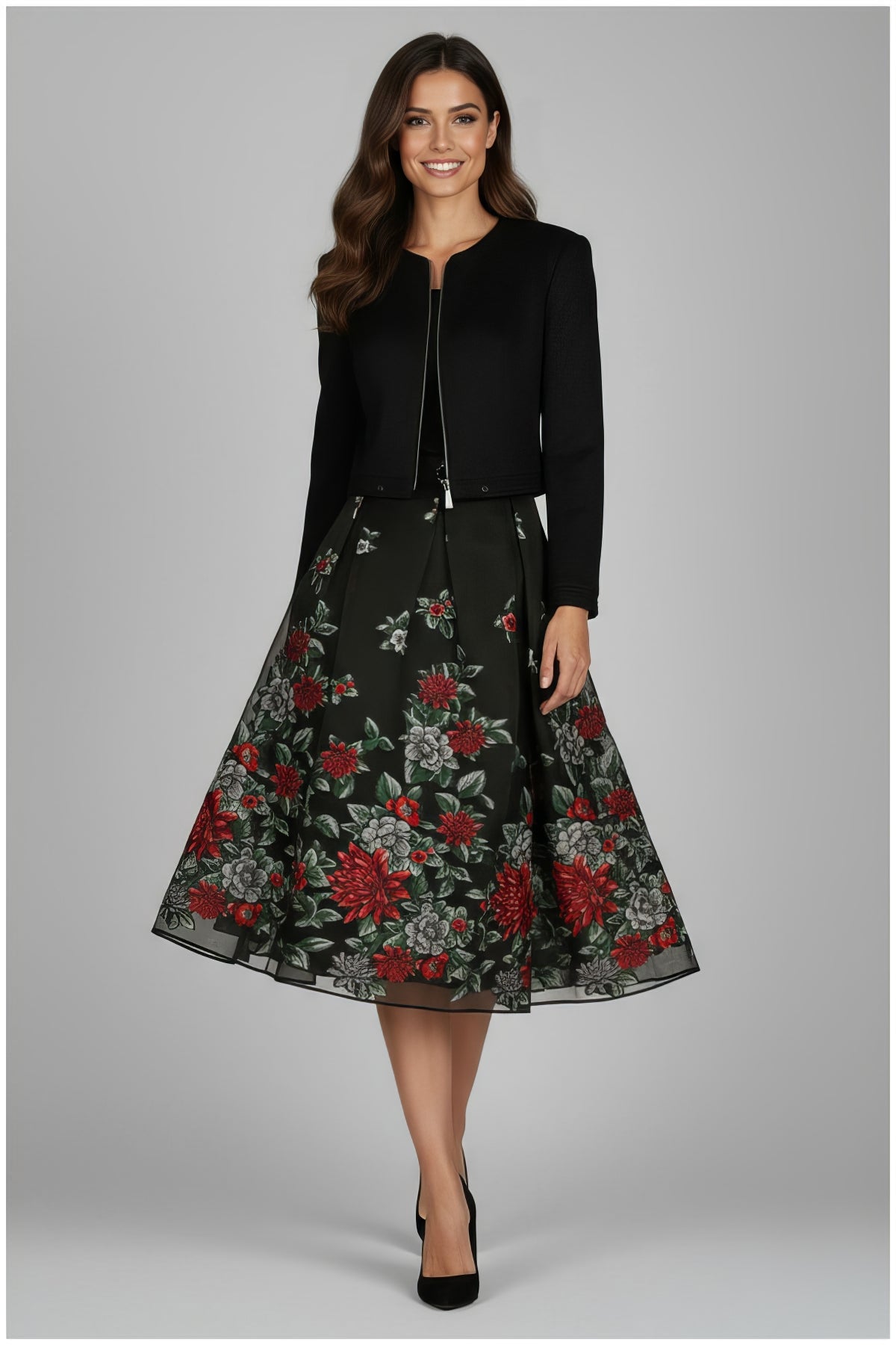 Black Cropped Zip Blazer, Frida