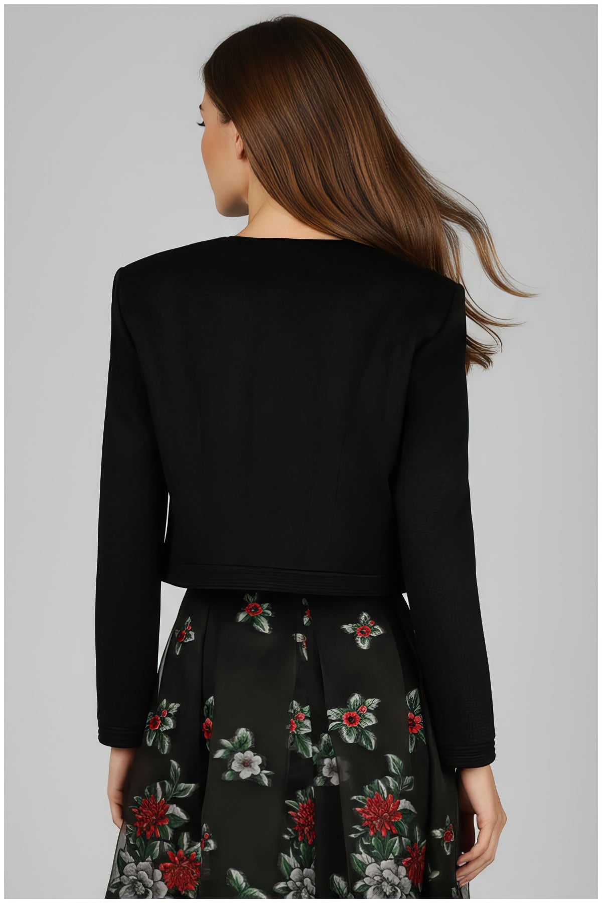 Black Cropped Zip Blazer, Frida