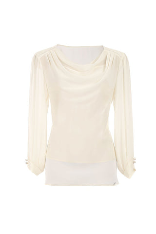 Ivory Draped Blouse, Lucy