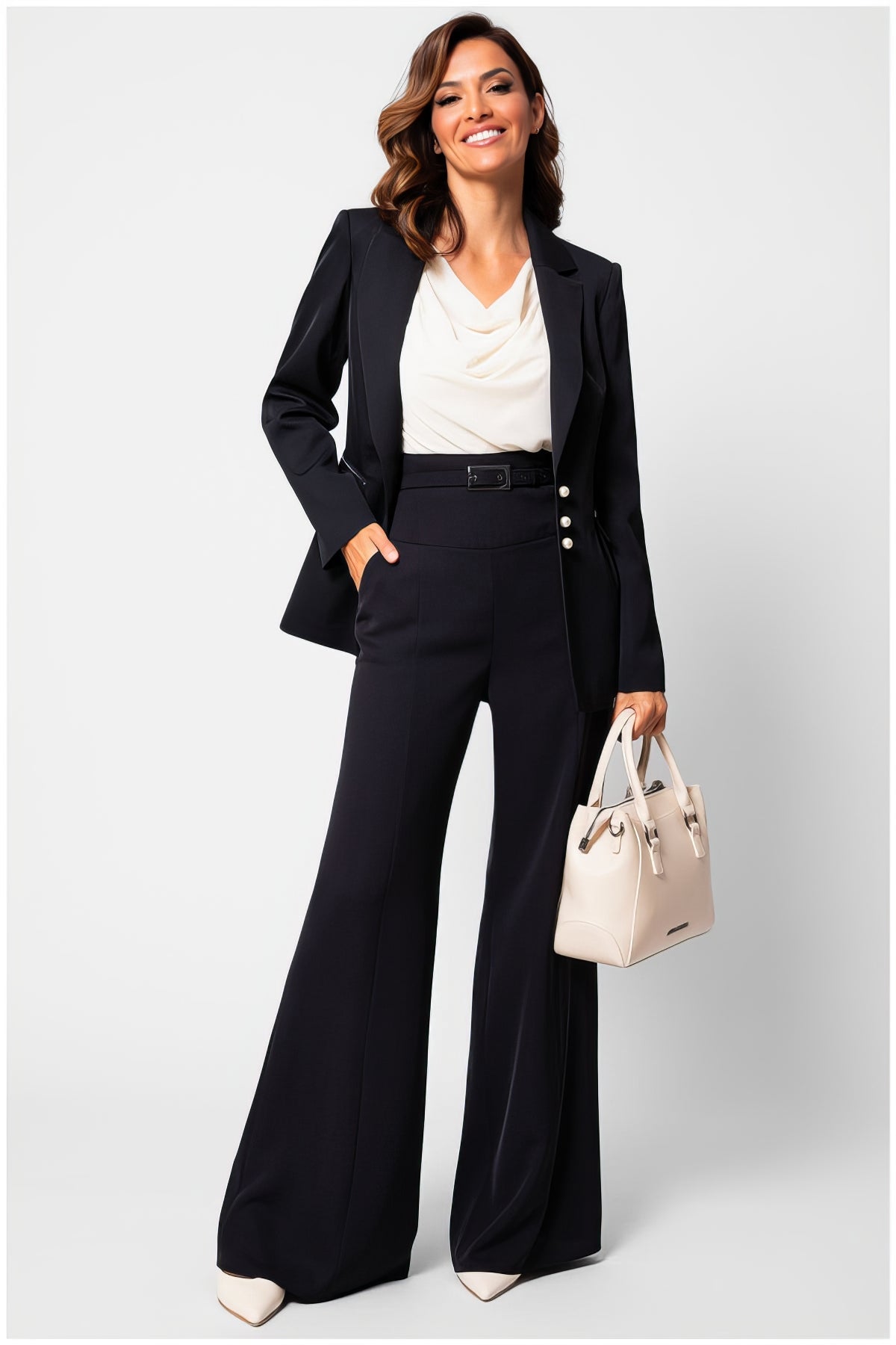 Ivory Draped Blouse, Lucy