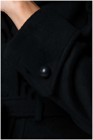 Black Wool Wrap Coat, Nicole