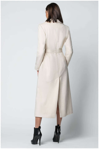 Ivory Belted Midi Coat, Linea