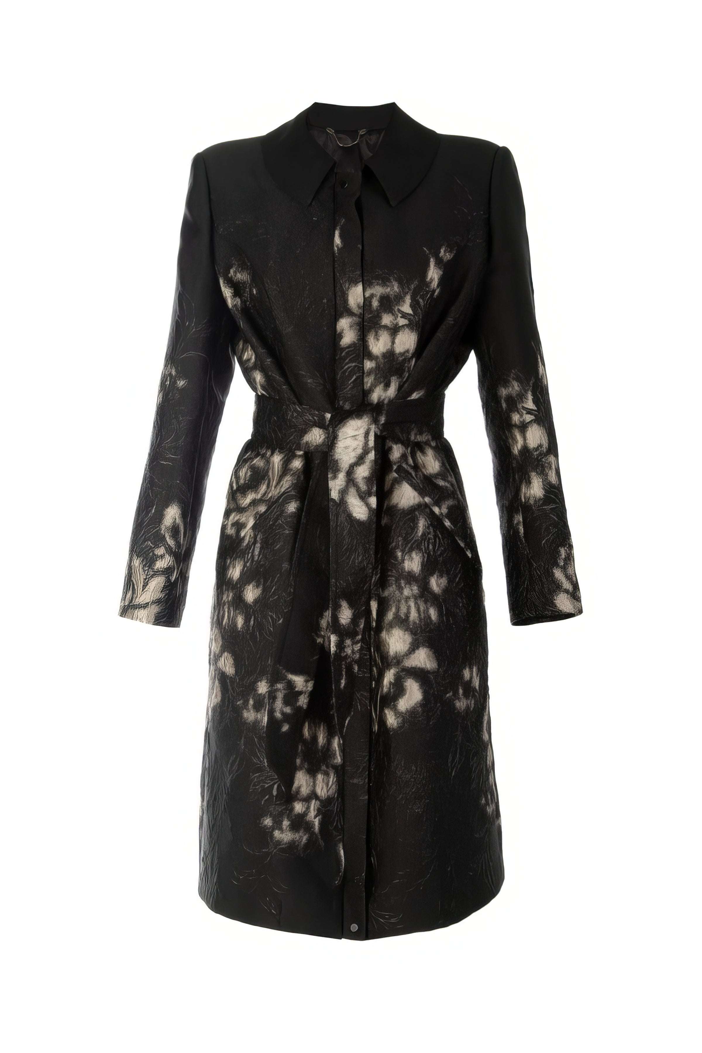 Silver Floral Jacquard Light Coat, Emma