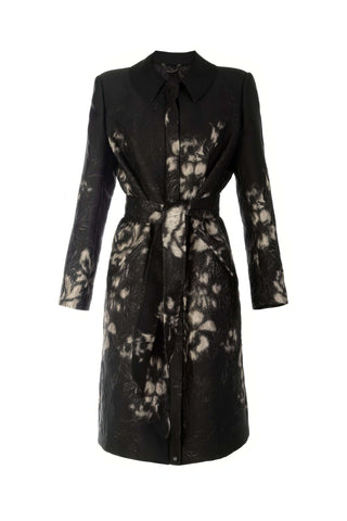 Silver Floral Jacquard Light Coat, Emma