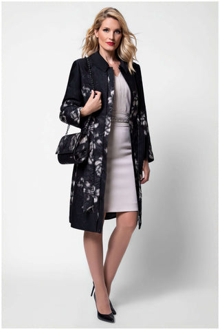 Silver Floral Jacquard Light Coat, Emma