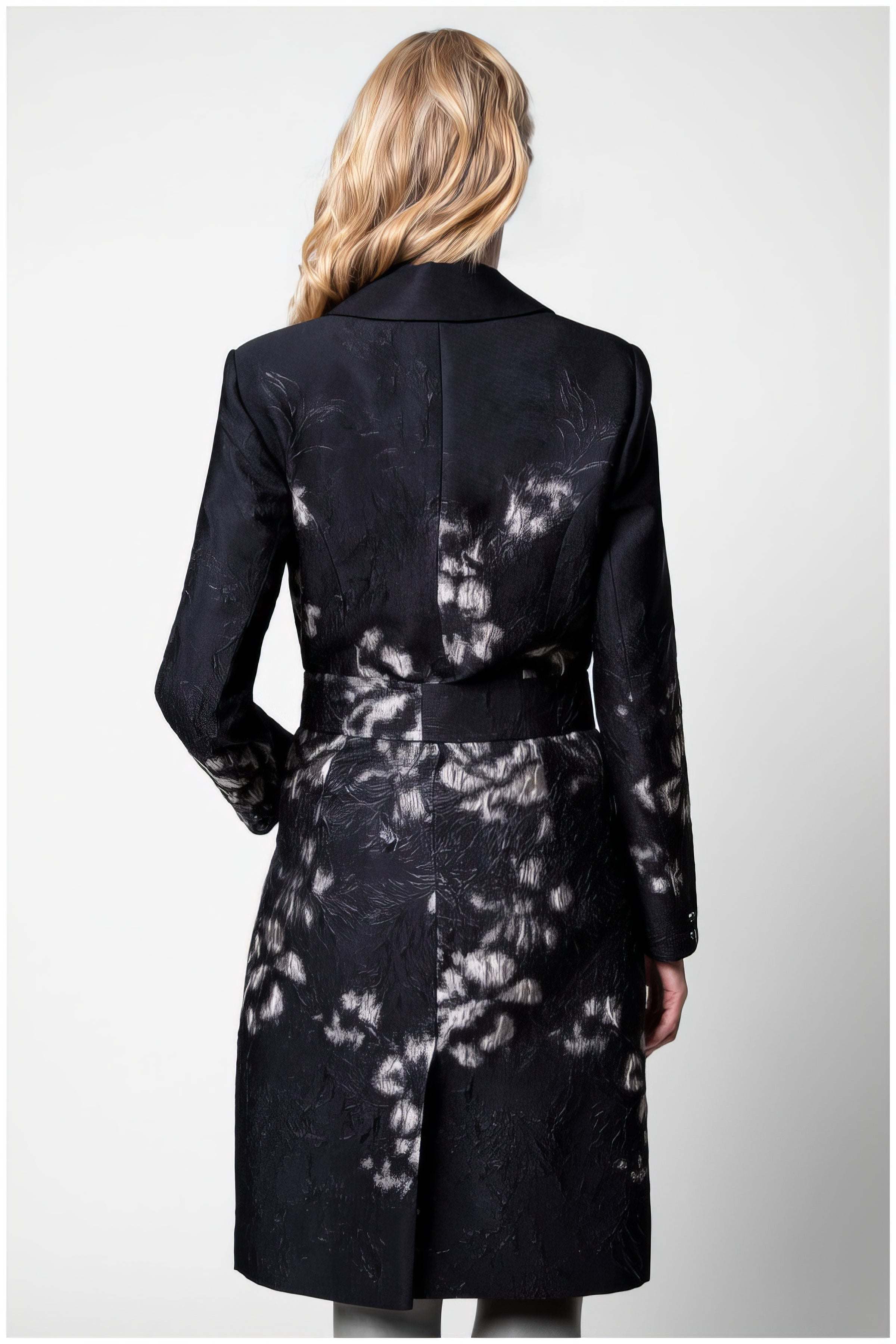 Silver Floral Jacquard Light Coat, Emma