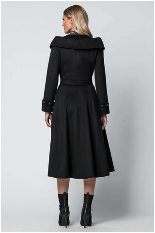 Black Wool Wrap Coat, Nicole