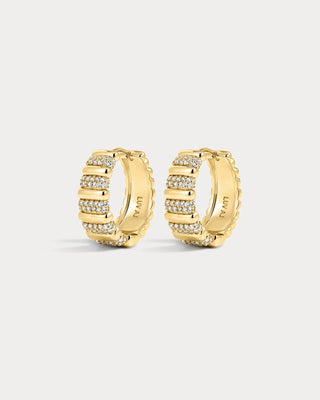 The Pave Marbella Ridged Hoop