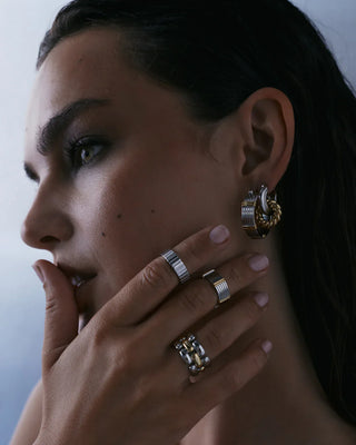 The Luna Bezel Ring Set