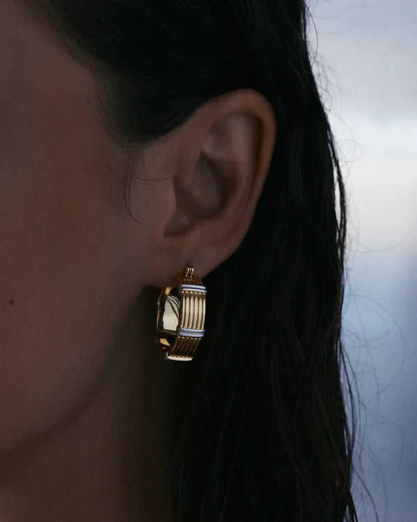 The Two-Tone Sierra Bar Hoops - Glamourous Grace