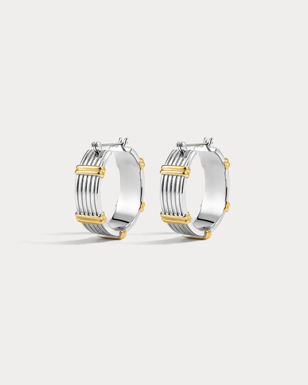 The Two-Tone Sierra Bar Hoops - Glamourous Grace
