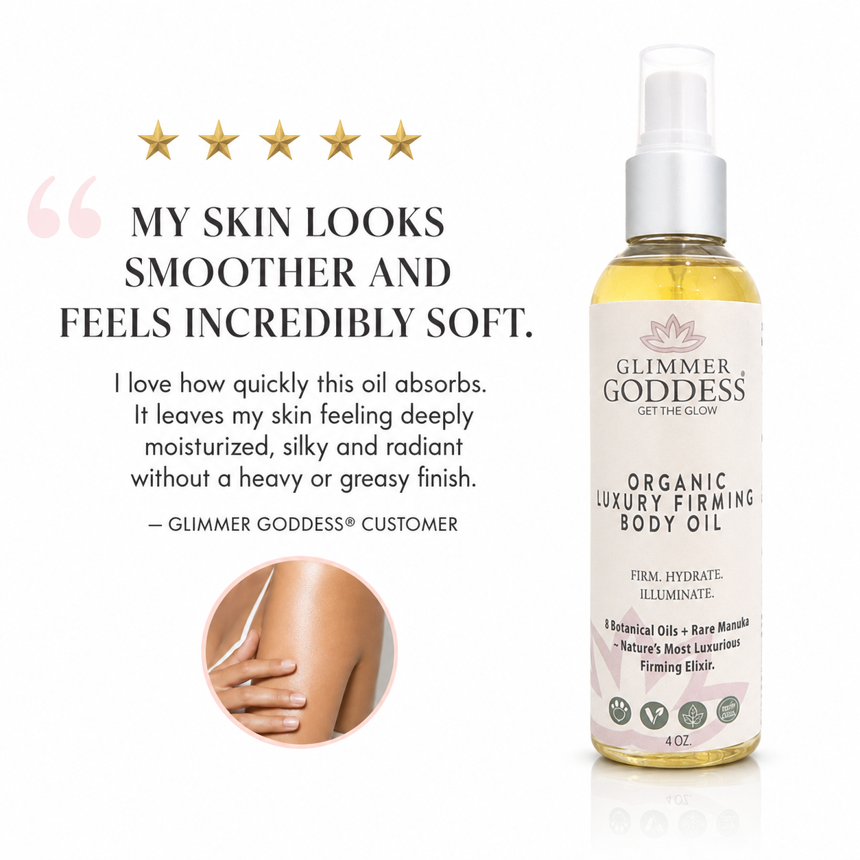 Organic Luxury Firming Body Oil – Anti-Aging Treatment - Glamourous Grace