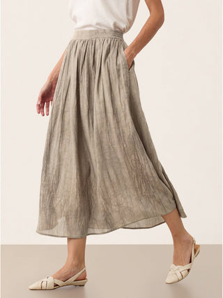 Lyocell Textured Pleated Waist Skirt ROSAMUND - Glamourous Grace