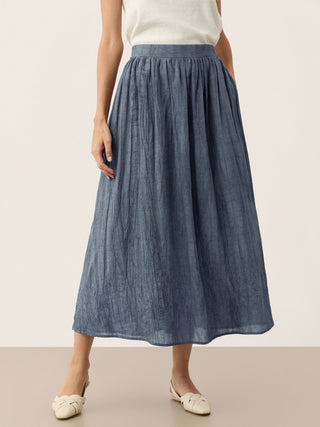 Lyocell Textured Pleated Waist Skirt ROSAMUND - Glamourous Grace
