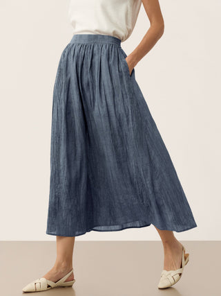 Lyocell Textured Pleated Waist Skirt ROSAMUND - Glamourous Grace