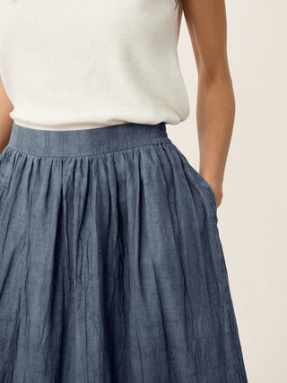 Lyocell Textured Pleated Waist Skirt ROSAMUND - Glamourous Grace