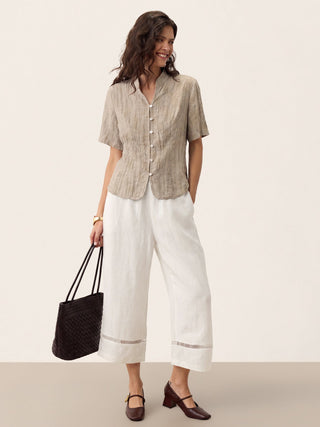 Lyocell Textured Stand Collar Shirt Jacket PHILIPPA - Glamourous Grace