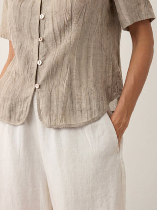 Lyocell Textured Stand Collar Shirt Jacket PHILIPPA - Glamourous Grace