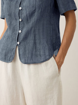 Lyocell Textured Stand Collar Shirt Jacket PHILIPPA - Glamourous Grace