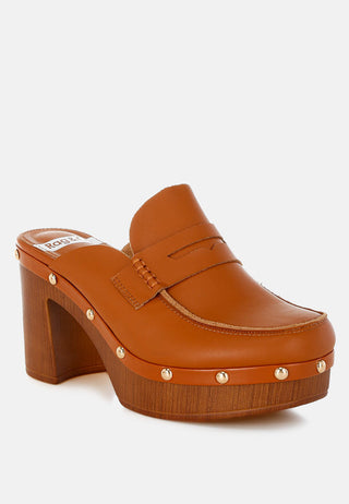 Lyrac Recycled Leather Platform Clogs