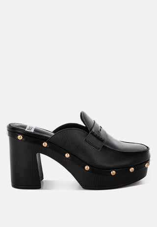 Lyrac Recycled Leather Platform Clogs