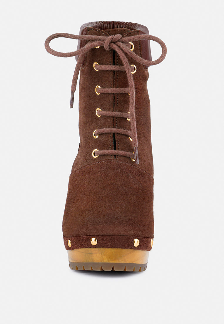 Maaya Handcrafted Collared Suede Boot - Glamourous Grace