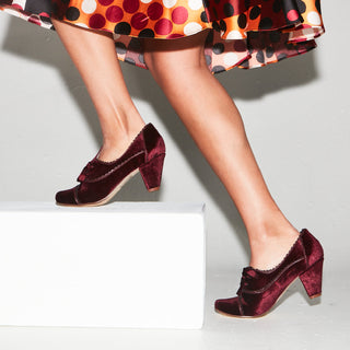 Madison Velvet Retro Heels - Glamourous Grace
