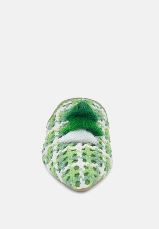 Mariana Woven Flat Mules With Tassels