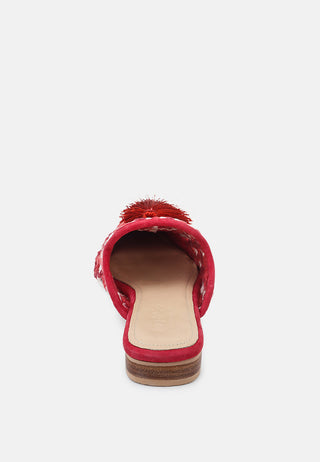 Mariana Woven Flat Mules With Tassels