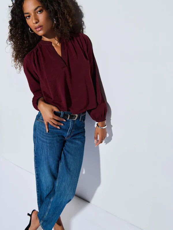 Nation LTD Maya V-Neck Top - Glamourous Grace
