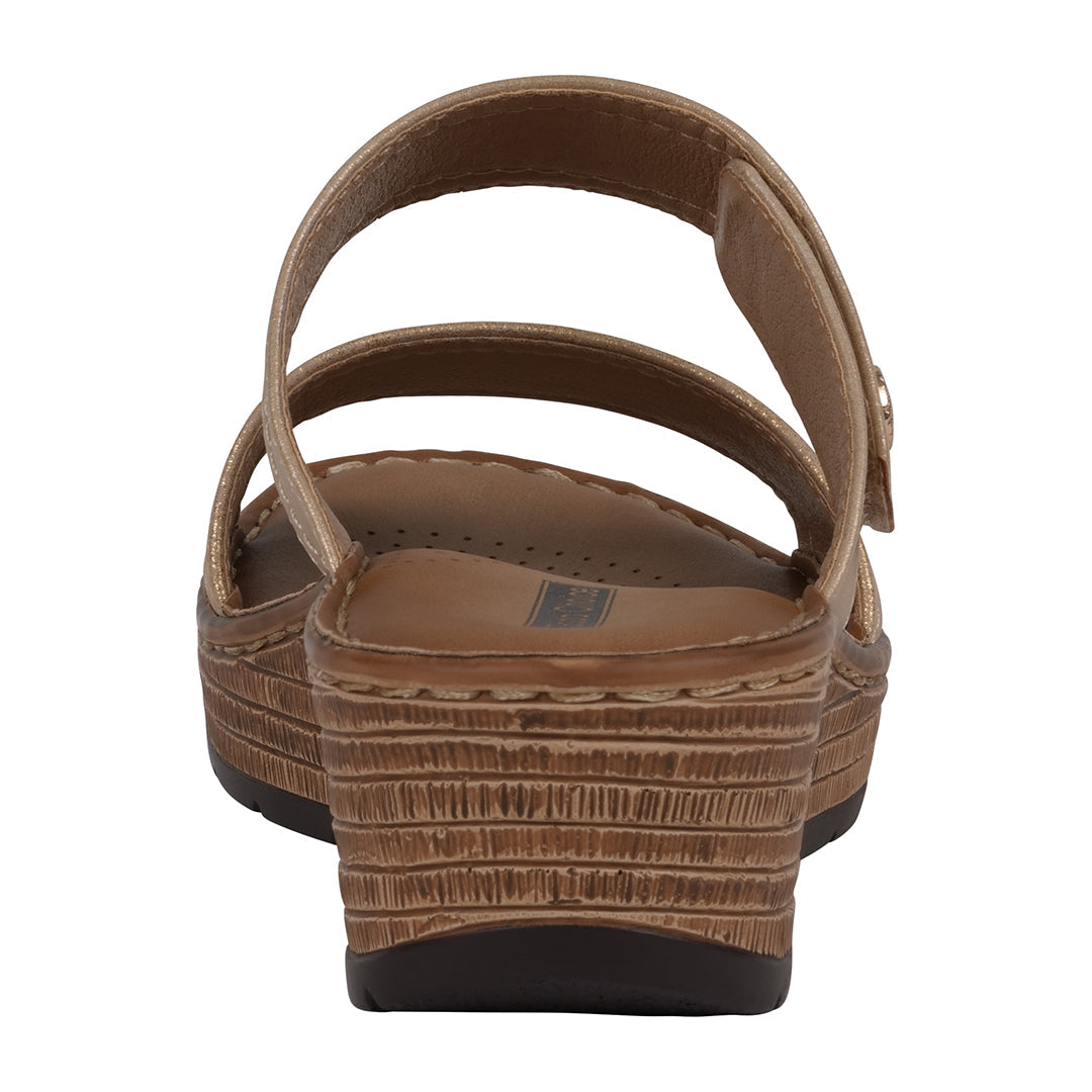 Women's Meli Gold Wedge Sandals - Glamourous Grace