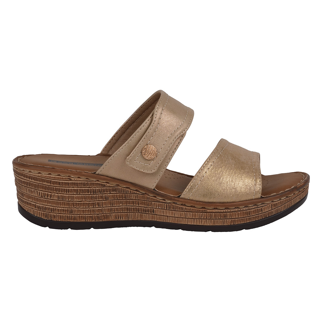 Women's Meli Gold Wedge Sandals - Glamourous Grace