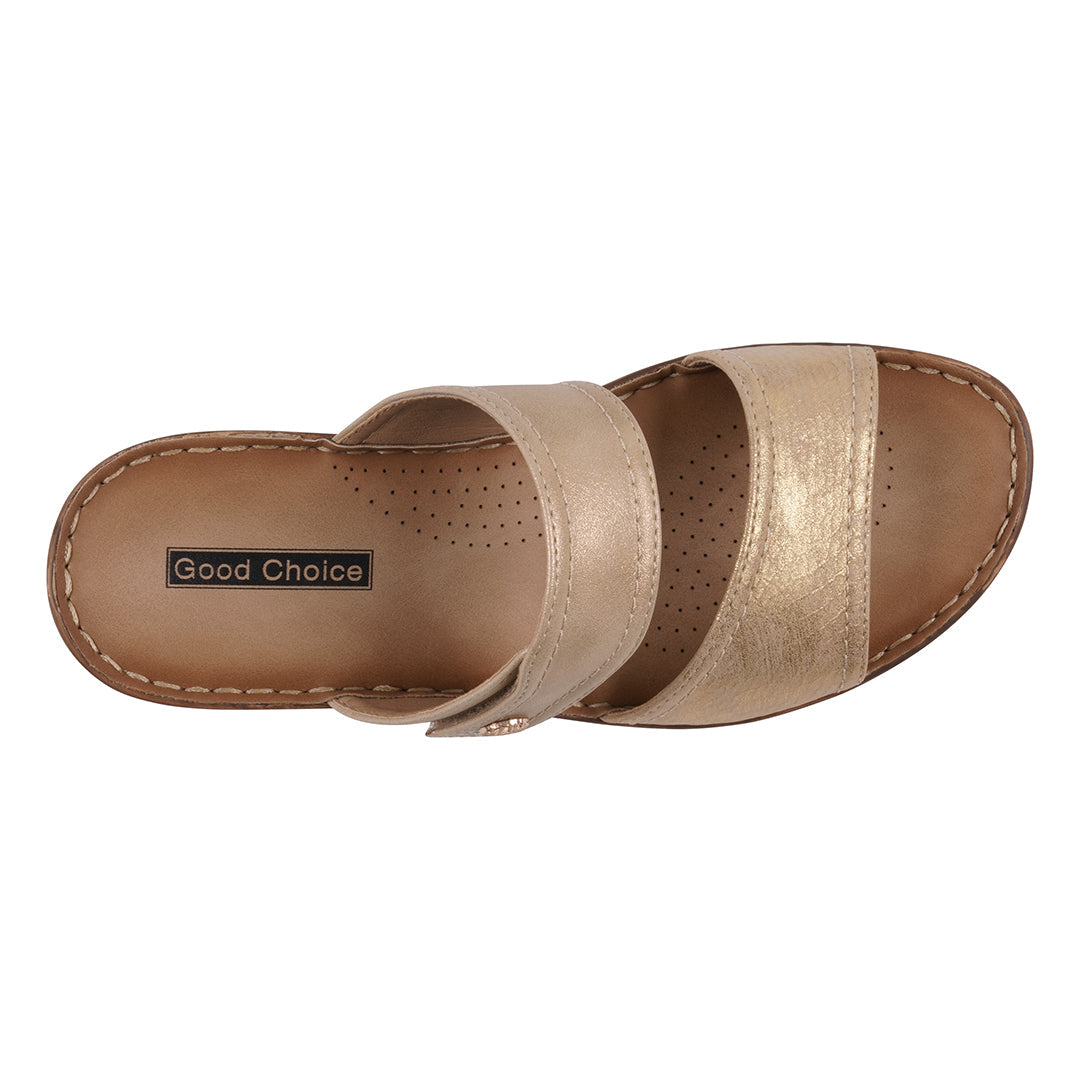 Women's Meli Gold Wedge Sandals - Glamourous Grace