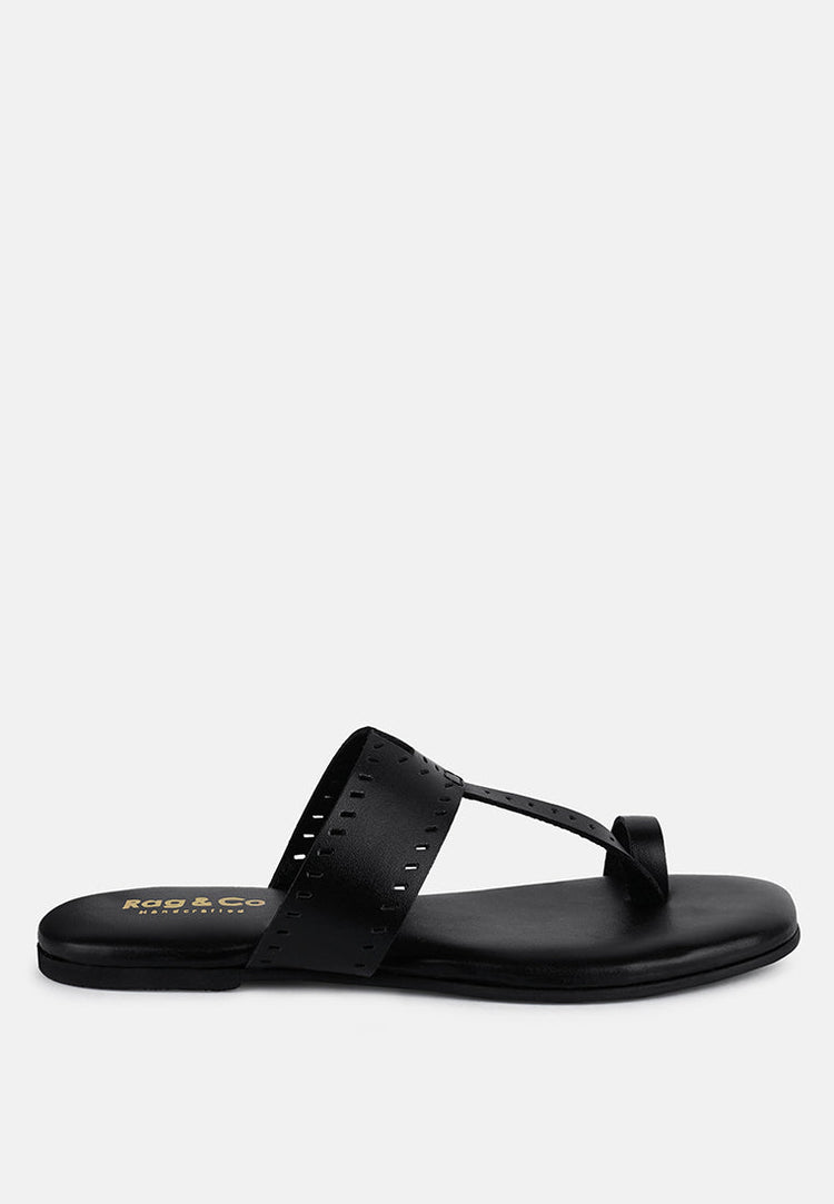 Mila Toe Ring Thong Slip Ons - Glamourous Grace