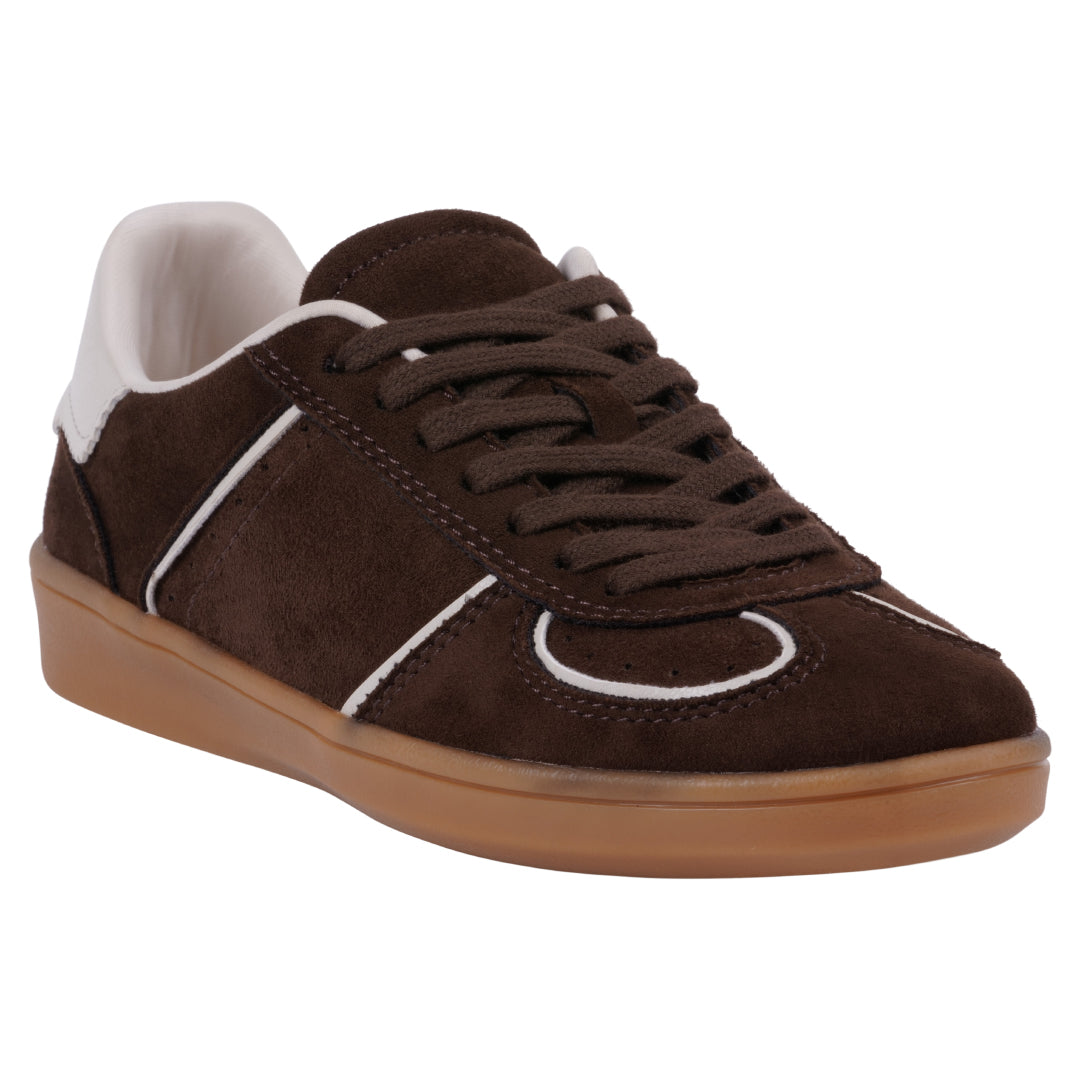 Women's Milan Burgundy Lace Up Sneaker - Glamourous Grace