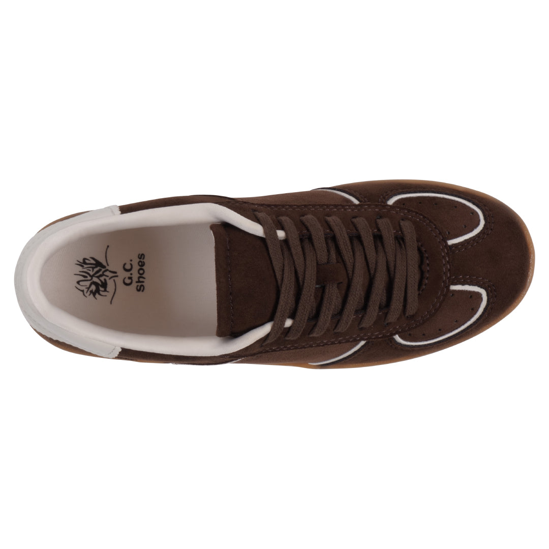 Women's Milan Burgundy Lace Up Sneaker - Glamourous Grace