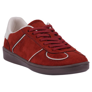Women's Milan Chocolate Suede Lace Up Sneaker