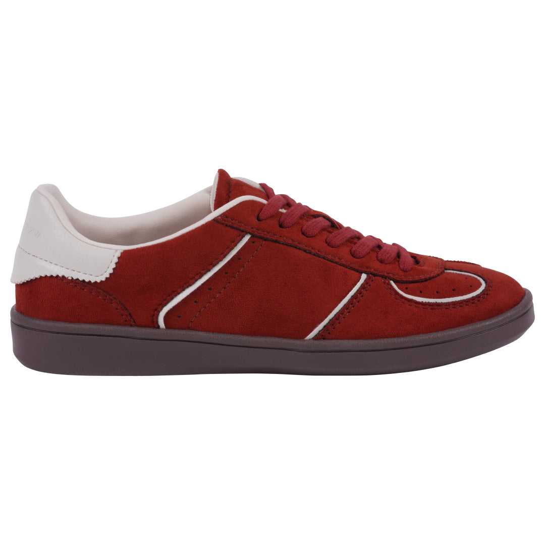 Women's Milan Chocolate Suede Lace Up Sneaker - Glamourous Grace