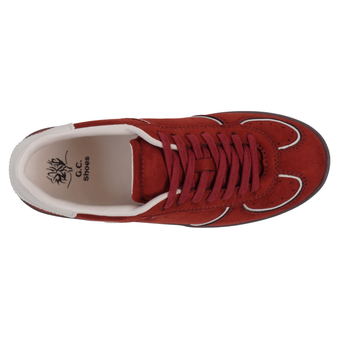 Women's Milan Chocolate Suede Lace Up Sneaker - Glamourous Grace