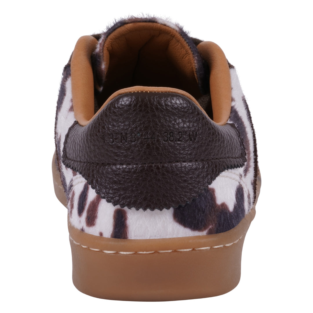 Women's Milan Cow Print Lace Up Sneaker - Glamourous Grace